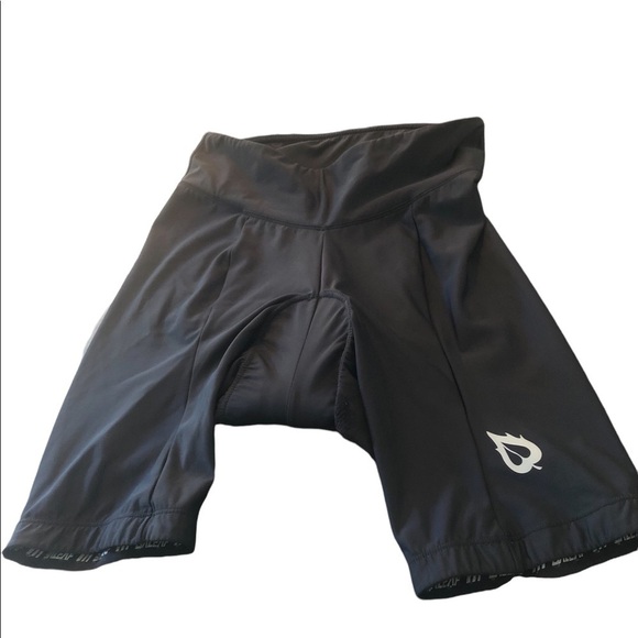Flyleaf High Rise Padded Shorts Black Nylon Stretch Size M Cycling Biking - Picture 2 of 10